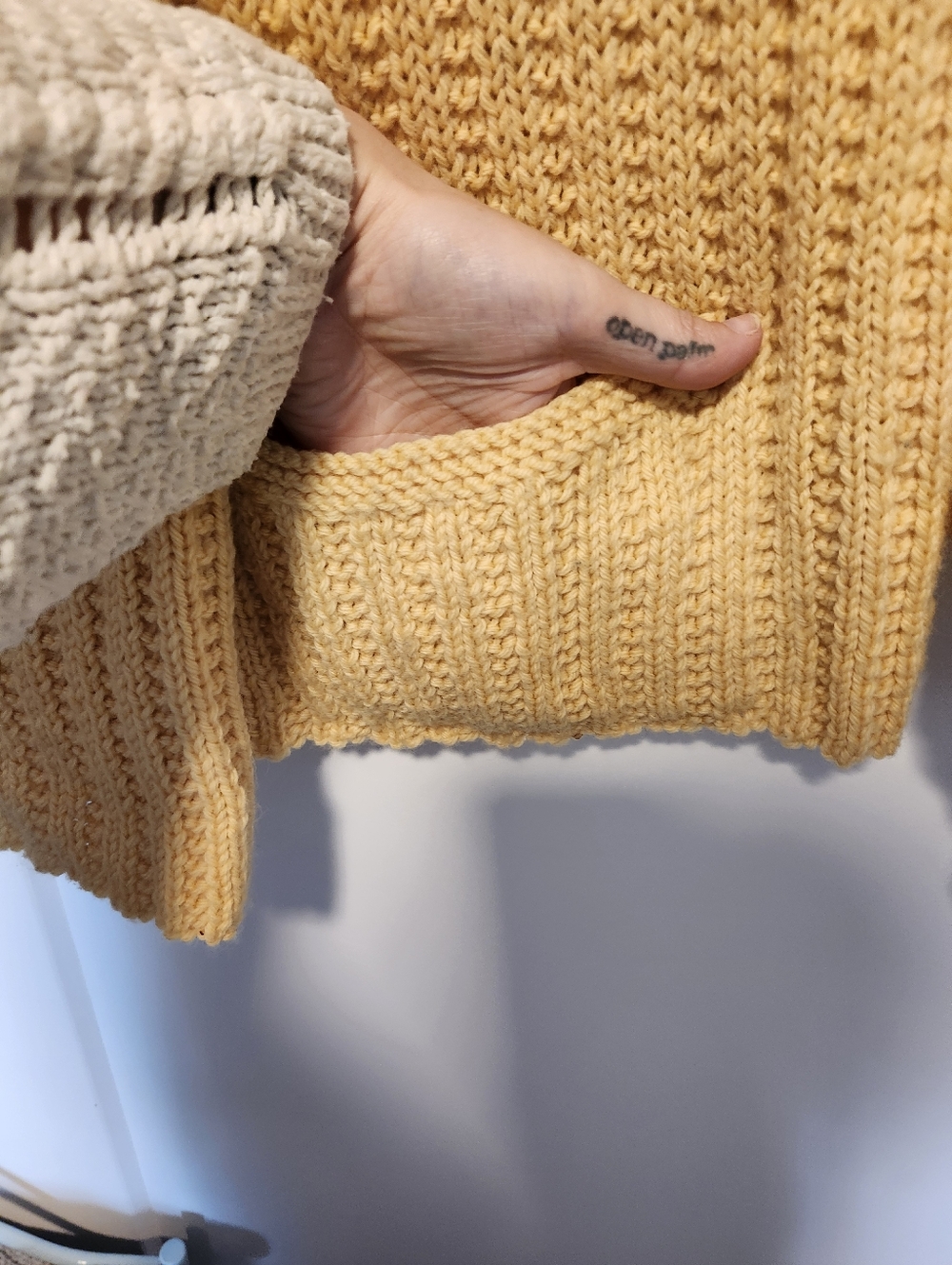 Handmade Relaxed Fit Yellow Sweater | Sustainable Bamboo Wool - Picture 6 of 8